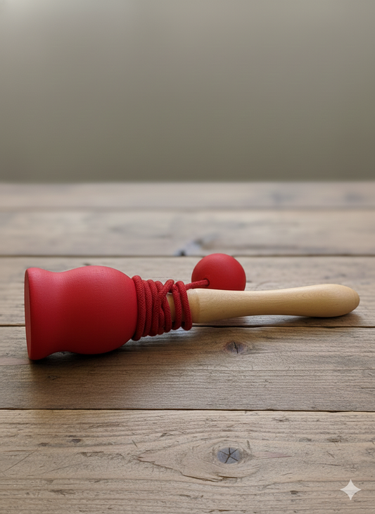 CUP AND BALL Classic wooden Skill Toy Game