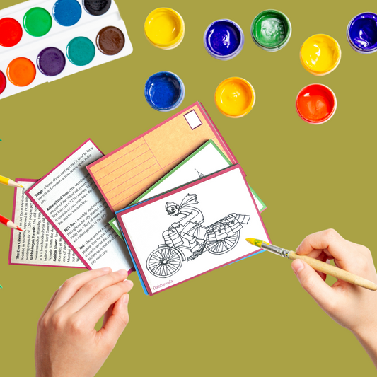 MUMBAI POSTCARDS 18 Iconic Coloring Postcards set