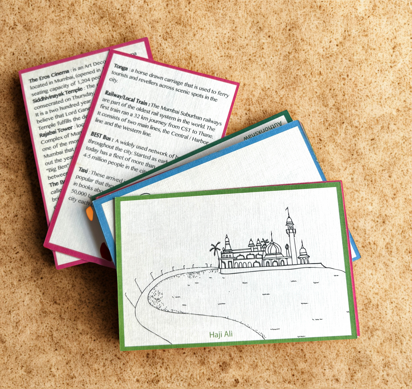 MUMBAI POSTCARDS 18 Iconic Coloring Postcards set