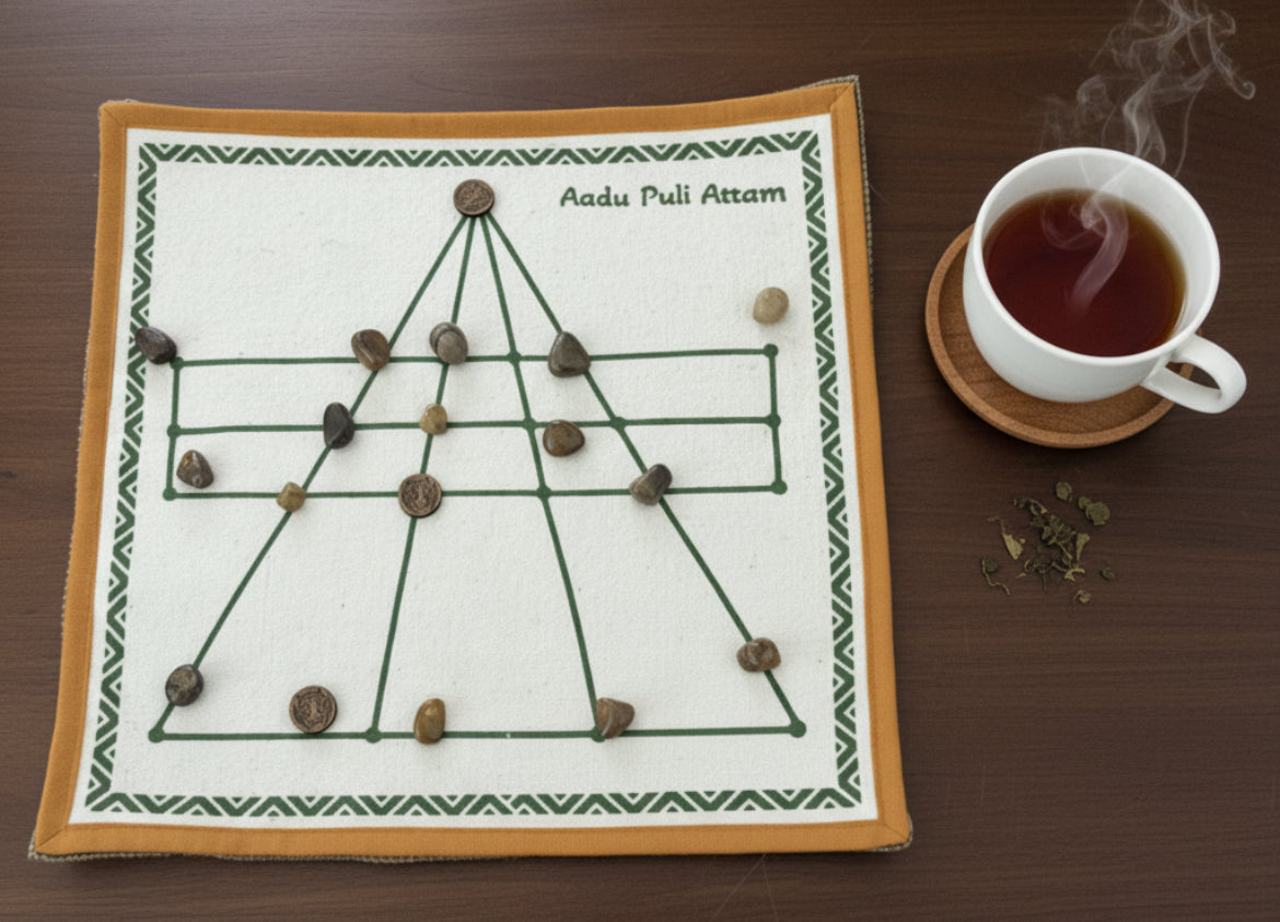 AADU PULI AATAM Board Game about Goats and Tigers