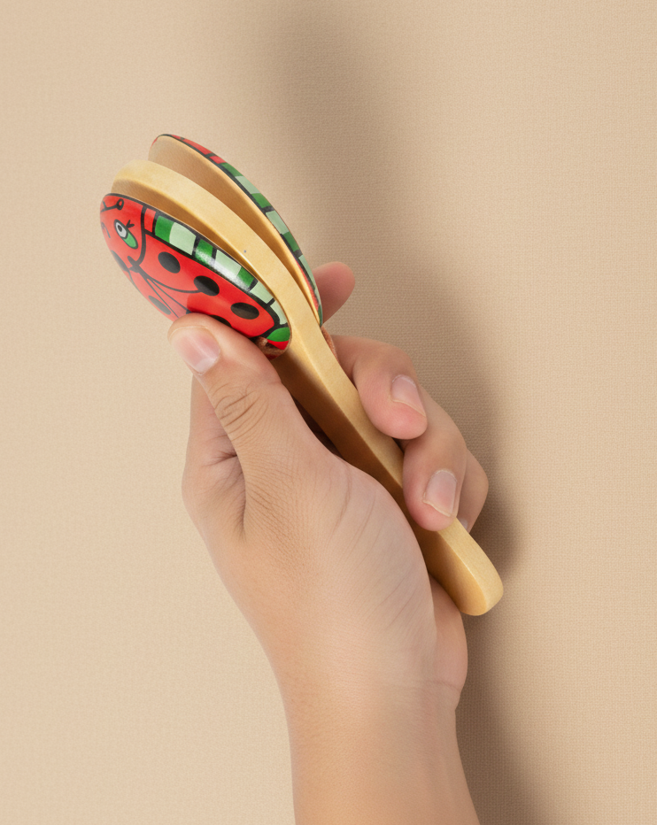 Castanents Instruments Castanet - Traditional Wooden Rhythm Instrument | KEC Green Games