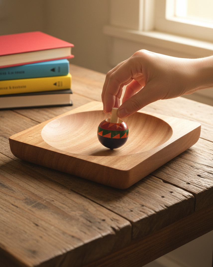 SPIN TOP STADIUM Premium Neem Wood Spin Base