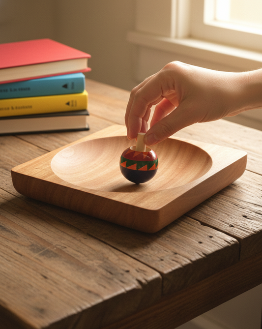 SPIN TOP STADIUM Premium Neem Wood Spin Base