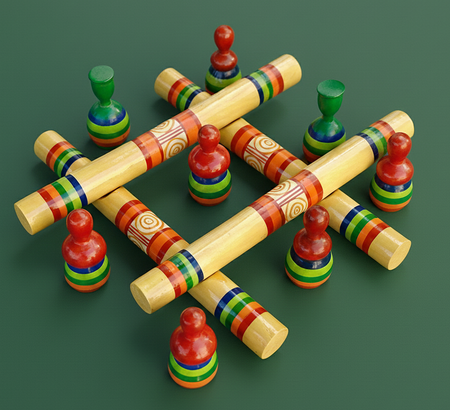 Tic Tac Toe - Handcrafted board game for Travel fun